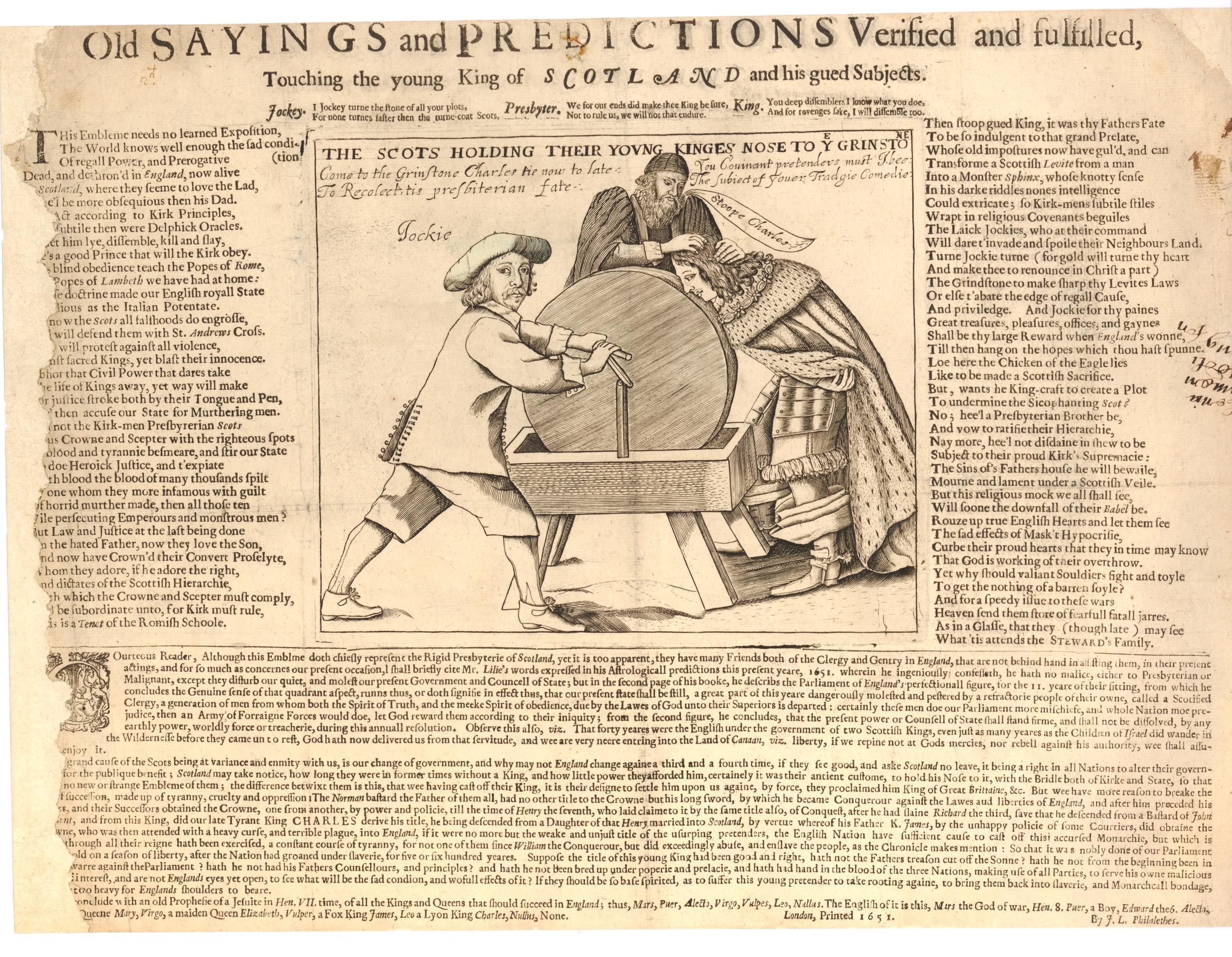 The Scots holding their young king's nose to the grindstone