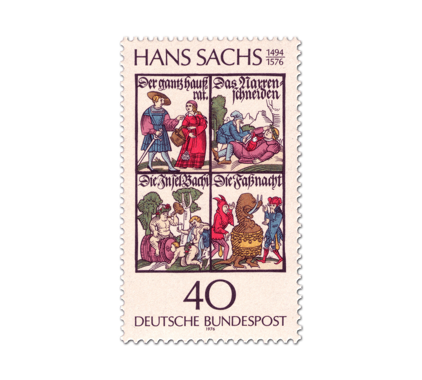 Postage stamp: 400th anniversary of the death of Hans Sachs